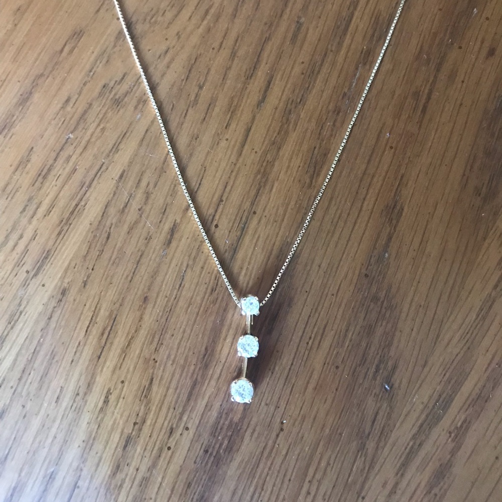 1 CT 3 Stone Diamond Necklace